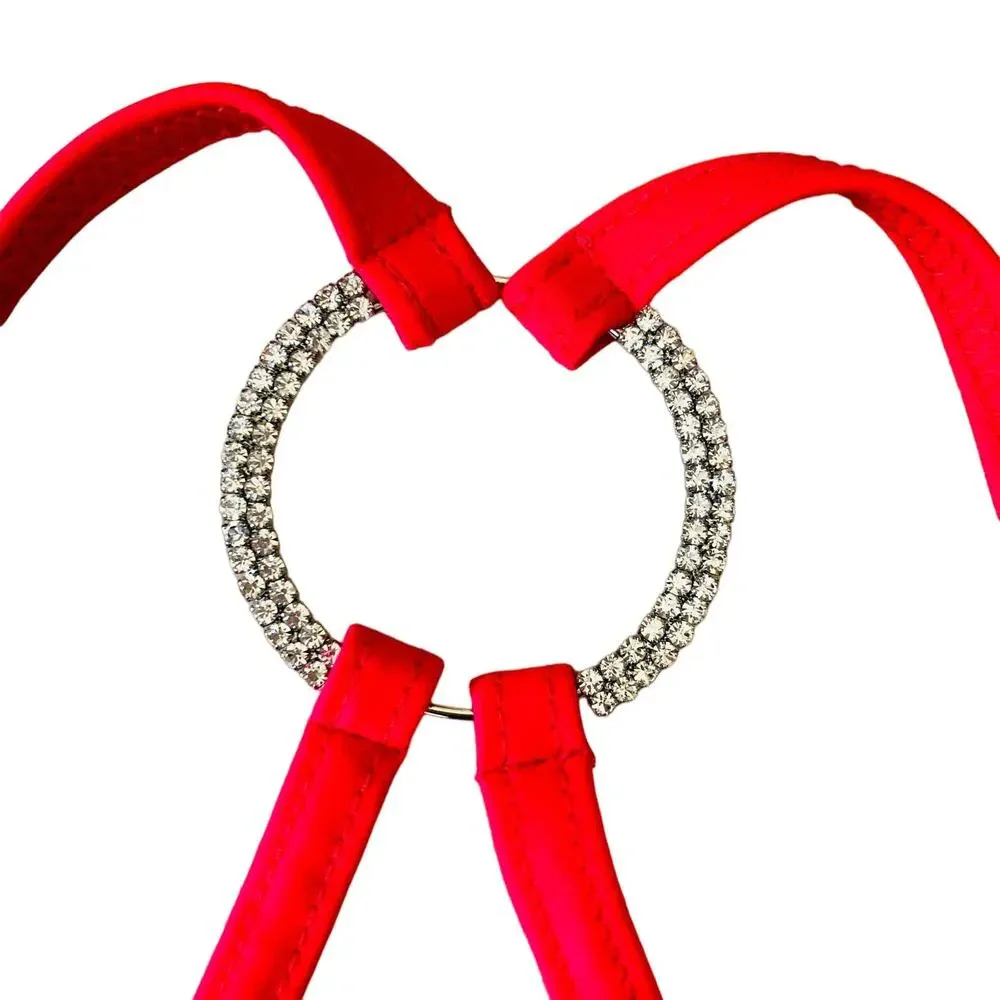 New TeenyB 3 Rings Triangle Bikini Red Thrills Top Rhinestones Women's Size L - Picture 5 of 8